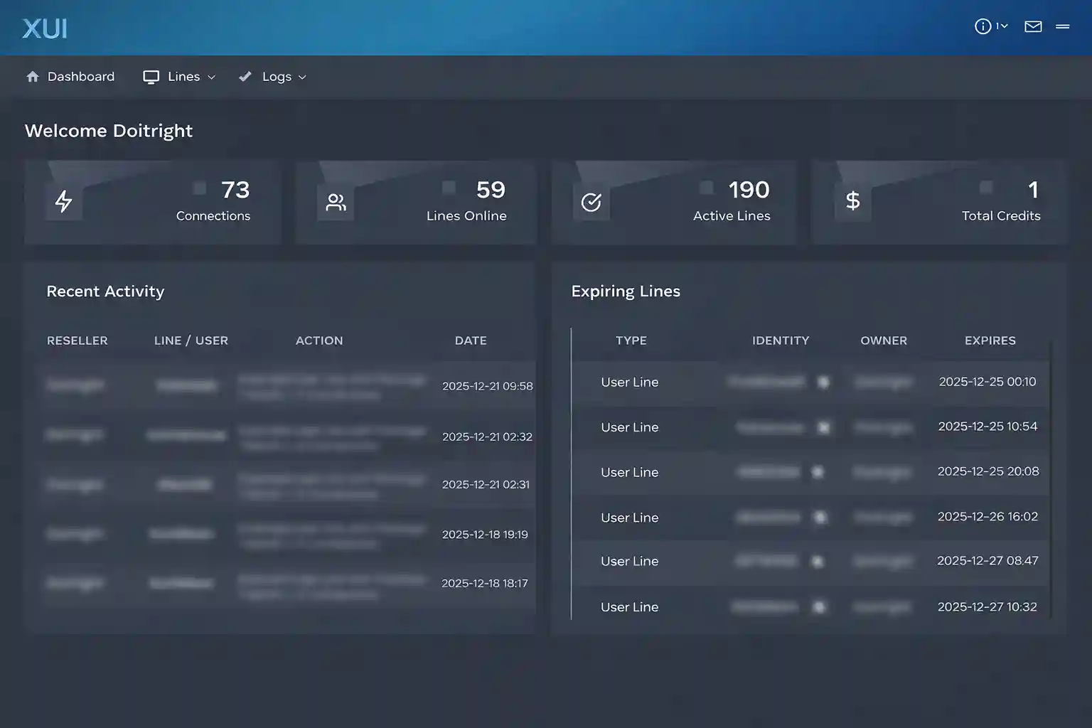 Official KY IPTV Reseller Admin Panel and White-Label Management Dashboard