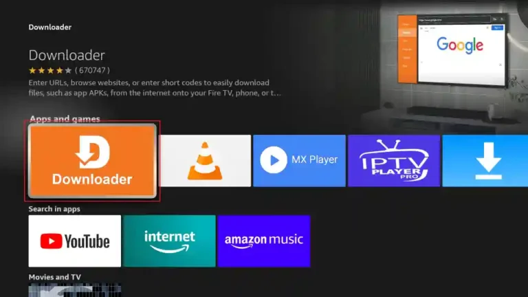 Install the Downloader App on firestick